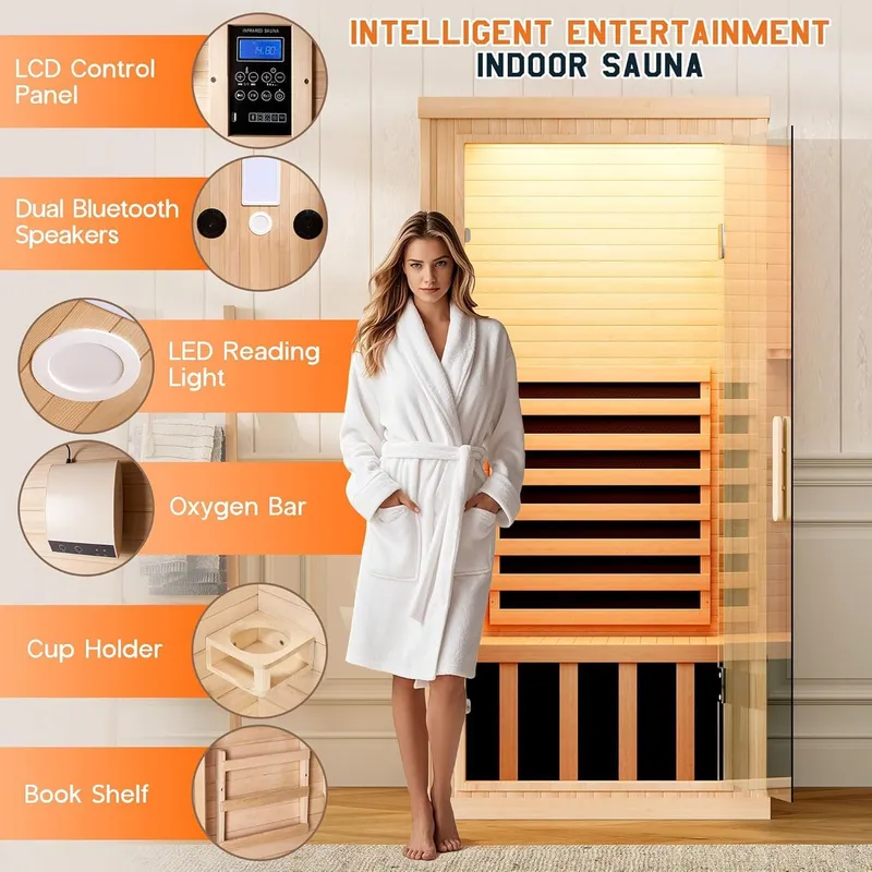 Albott Infrared Sauna 1 Person Infrared Saunas for Home